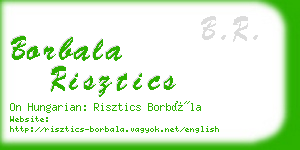 borbala risztics business card